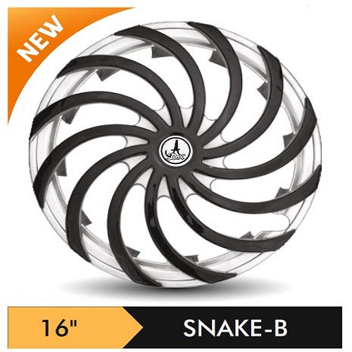Car Wheel Cover/caps (SNAKE - BLACK AND SILVER-B) Compatible With - R16 INCHES RIM SIZE
