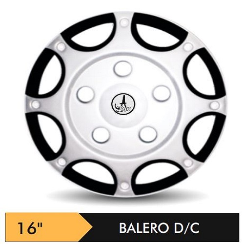 Car Wheel Cover/caps (BOLERO - SILVER AND BLACK) Compatible With - R15 INCHES RIM SIZE