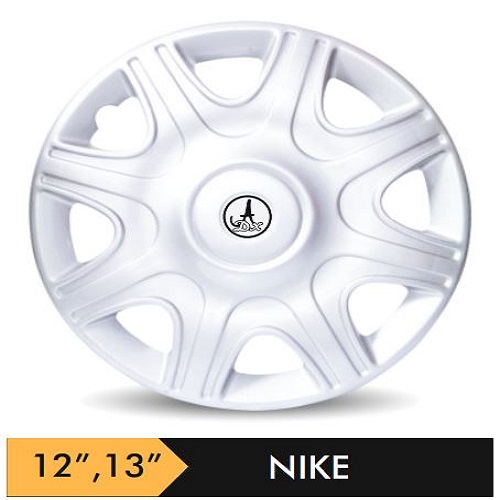 Car Wheel Cover/caps (NIKE - SILVER) Compatible With - R13 INCHES RIM SIZE