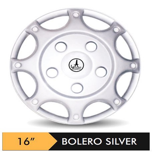 Car Wheel Cover/caps (BOLERO - SILVER) Compatible With - R15 INCHES RIM SIZE