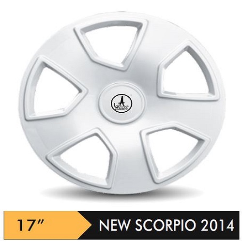 Car Wheel Cover/caps (NEW SCORPIO 2014 - SILVER) Compatible With - R17 INCHES RIM SIZE