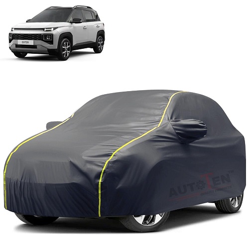  Waterproof Car Body Cover Compatible with Hyundai Exter 100% Waterproof with Mirror & Antenna Pocket Triple Stitched Bottom Elastic Dustproof Full Body Protection (Grey Series)