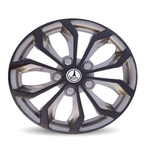 Car Wheel Cover Universal Fury Gray And Black Color Design Available 12'' 13'' 14'' 15'' 16'' 17'' inches Size Compatible With - R12 Wheel Size