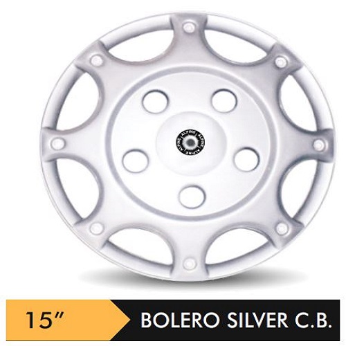 Car Wheel Cover/caps (BOLERO C.B - SILVER) Compatible With - R15 INCHES RIM SIZE