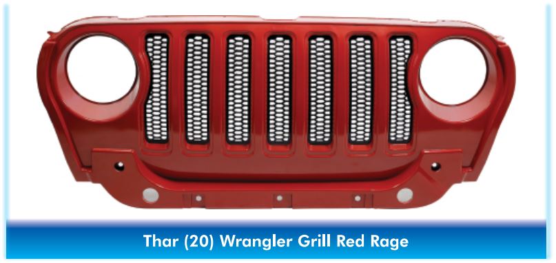 Mahindra THAR 2020 Wrangler Type Red Colour Front Grill