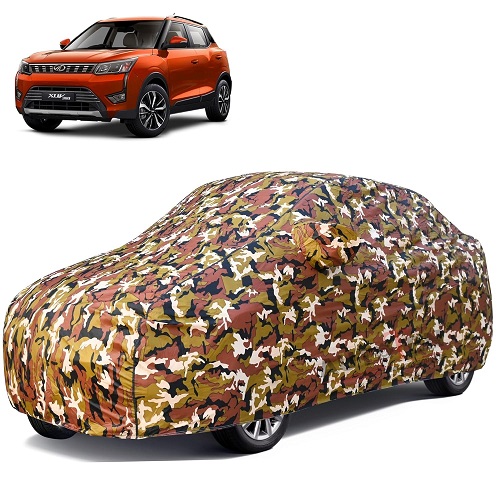 Waterproof Car Body Cover Compatible with Mahindra XUV300 100% Waterproof with Mirror & Antenna Pocket Triple Stitched Bottom Elastic Dustproof Full Body Protection (Jungle Series)