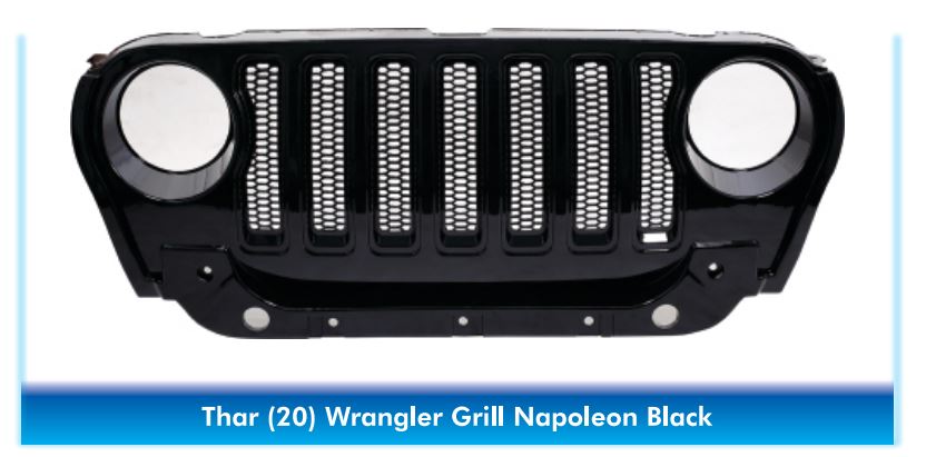 Mahindra Thar 2020 Wrangler Type Napoleon Black Colour Front Grill