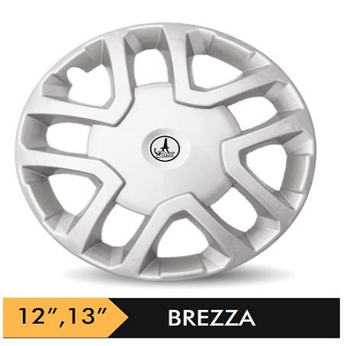 Car Wheel Cover/caps (BRZA - SILVER) Compatible With - R13 INCHES RIM SIZE