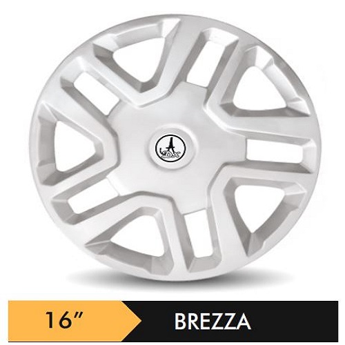 Car Wheel Cover/caps (BREZZA - SILVER) Compatible With - R13 INCHES RIM SIZE