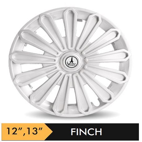 Car Wheel Cover/caps (FINCH - SILVER) Compatible With - R12 INCHES RIM SIZE