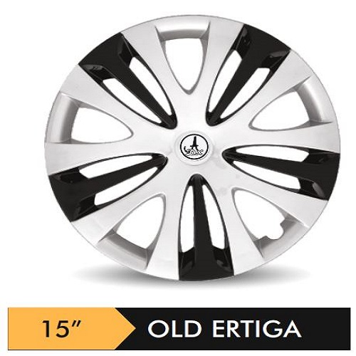 Car Wheel Cover/caps (OLD ERTIGA - BLACK AND SILVER) Compatible With - R15 INCHES RIM SIZE