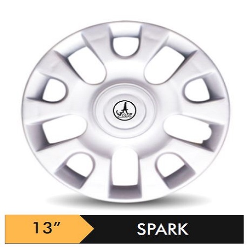 Car Wheel Cover/caps (SPARK - SILVER) Compatible With - R13 INCHES RIM SIZE