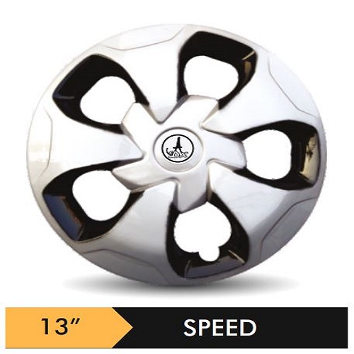 Car Wheel Cover/caps (SPEED - BLACK AND SILVER) Compatible With - R13 INCHES RIM SIZE