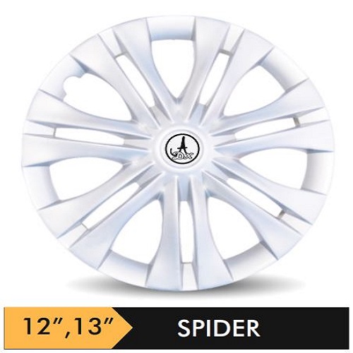 Car Wheel Cover/caps (SPIDER - SILVER) Compatible With - R12 INCHES RIM SIZE