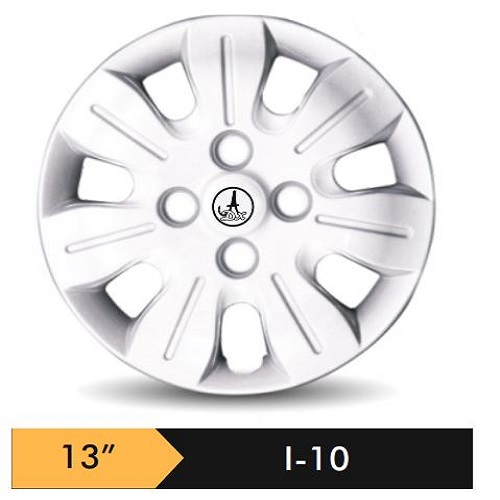 Car Wheel Cover/caps (i10 - SILVER) Compatible With - R13 INCHES RIM SIZE