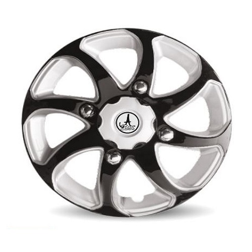 Car Univesal Wheel Cover / HubCaps Black and Silver (BOLERO22) Compatible With 15 Inches All Wheel Size