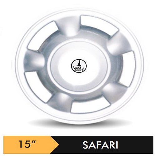 Car Wheel Cover/caps (SAFARI - SILVER) Compatible With - R15 INCHES RIM SIZE