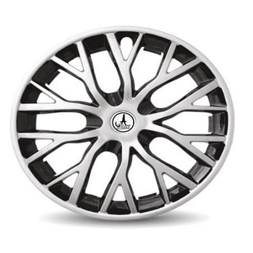 Car Wheel Cover Universal Delta Black And Silver Color Design Available 12'' 13'' 14'' 15'' inches Size Compatible With - R15 INCH Wheel Size