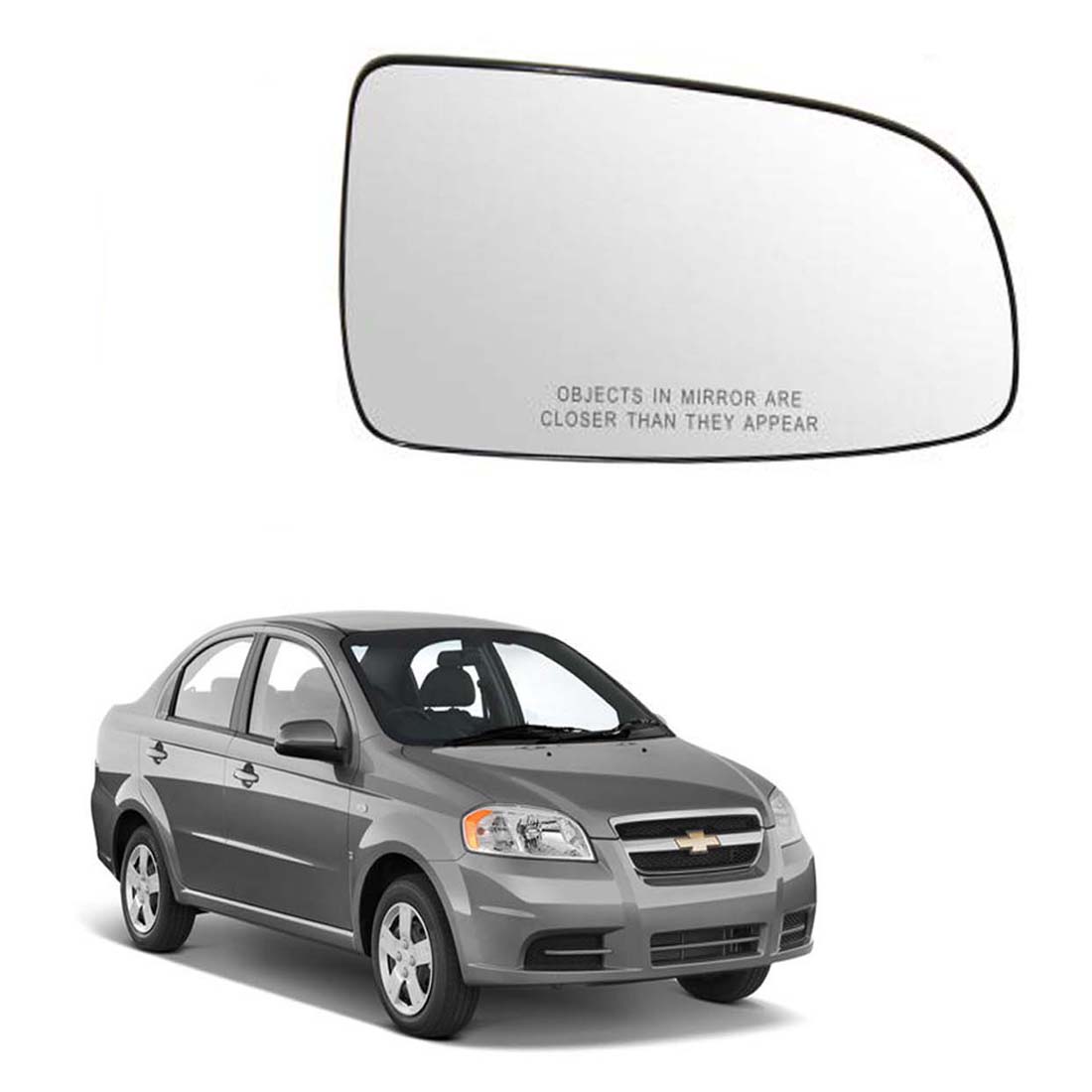 Car Right Side View Mirror Glass For Chevrolet Aveo 2006 To 2013 Model