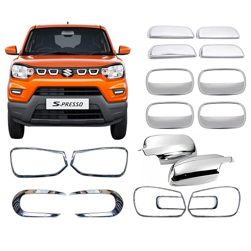 Exterior Chrome Accessories Combo Kit for S Presso (2019-2022) Set of 16Pcs
