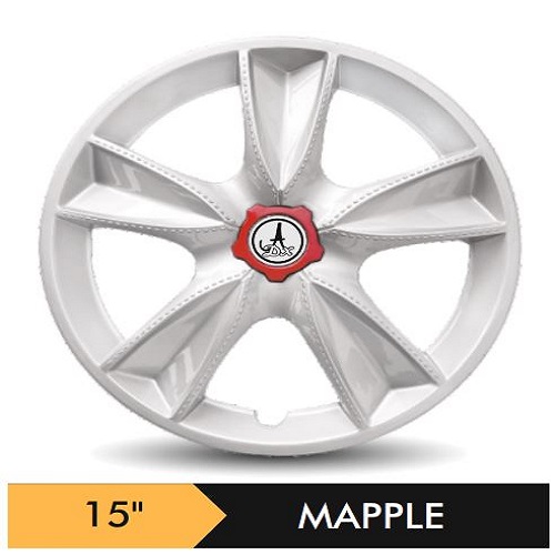 Car Wheel Cover/caps (MAPPLE - SILVER) Compatible With - R15 INCHES RIM SIZE