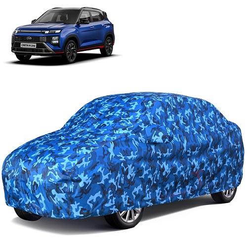 6X6 100% Waterproof Car Body Cover Compatible with Hyundai Creta 100% Waterproof with Mirror & Antenna Pocket Triple Stitched Bottom Elastic Dustproof Full Body Protection (Cloud Series)