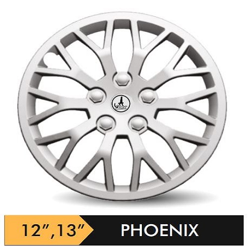Car Wheel Cover/caps (PHOENIX - SILVER) Compatible With - R13 INCHES RIM SIZE