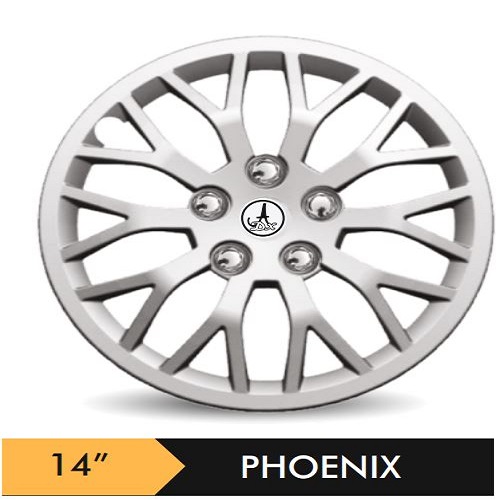 Car Wheel Cover/caps (PHOENIX - SILVER) Compatible With - R14 INCHES RIM SIZE