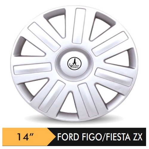 Car Wheel Cover/caps (FIGO/FIESTA ZX - SILVER) Compatible With - R14 INCHES RIM SIZE