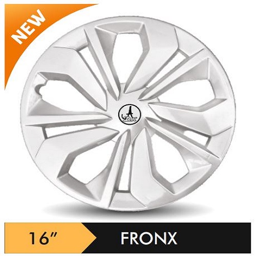Car Wheel Cover/caps (FRONX - SILVER) Compatible With - R16 INCHES RIM SIZE