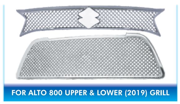 Maruti Alto 800 - 2019 Uper and Lower Bentley Type Front Chrome Grill
