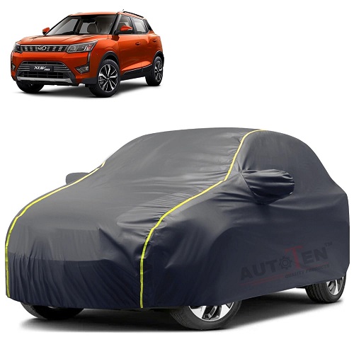 Waterproof Car Body Cover Compatible with Mahindra XUV300 100% Waterproof with Mirror & Antenna Pocket Triple Stitched Bottom Elastic Dustproof Full Body Protection (Grey Series)