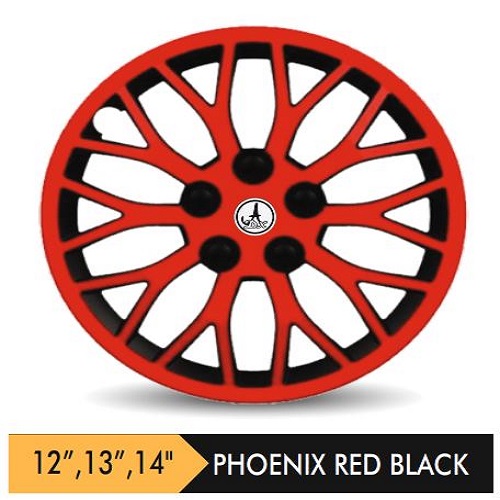 Car Wheel Cover/caps (PHOENIX - RED AND BLACK) Compatible With - R13 INCHES RIM SIZE