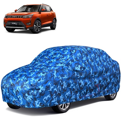  6X6 100% Waterproof Car Body Cover Compatible with Mahindra XUV300 100% Waterproof with Mirror & Antenna Pocket Triple Stitched Bottom Elastic Dustproof Full Body Protection (Cloud Series)