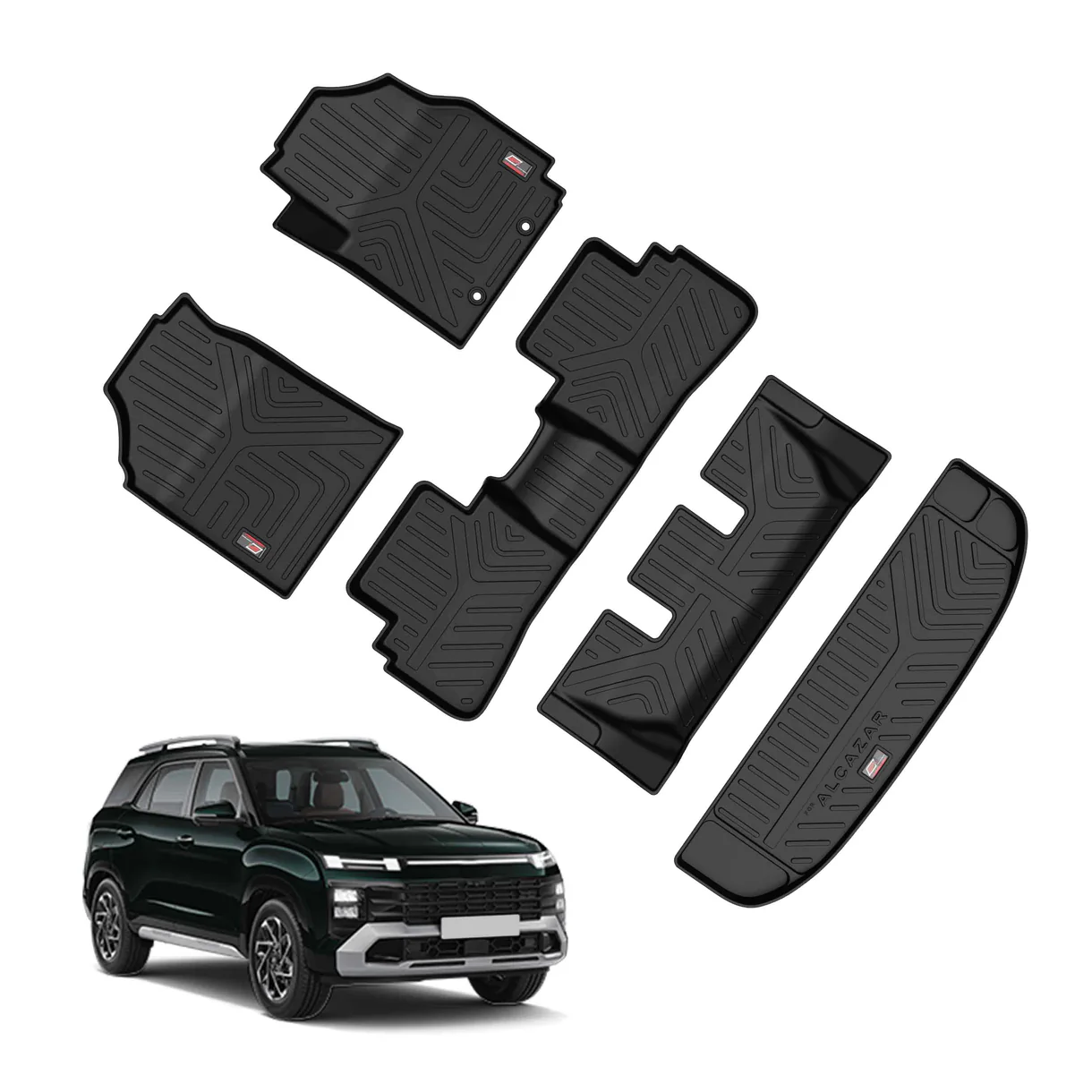 AUTO SPARE WORLD - GFX Life Long Car Floor Mats for Alcazar (2024 Onwards)