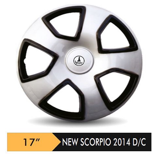 Car Wheel Cover/caps (NEW SCORPIO 2014 - BLACK AND SILVER) Compatible With - R17 INCHES RIM SIZE