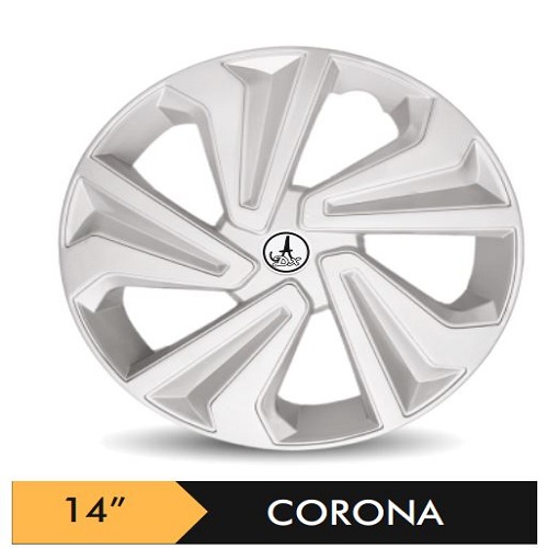 Car Wheel Cover/caps (CARUNAA - SILVER) Compatible With - R14 INCHES RIM SIZE