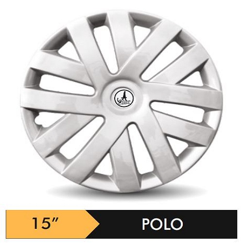 Car Wheel Cover/caps (POLO - SILVER) Compatible With - R15 INCHES RIM SIZE