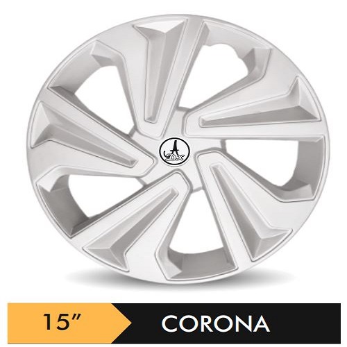 Car Wheel Cover/caps (CARUNAA - SILVER) Compatible With - R15 INCHES RIM SIZE