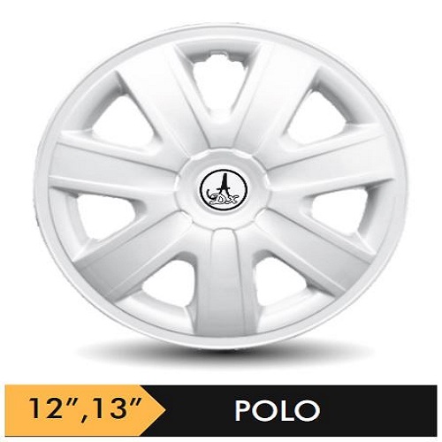 Car Wheel Cover/caps (POLO - SILVER) Compatible With - R13 INCHES RIM SIZE