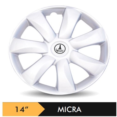 Car Wheel Cover/caps (MICRA - SILVER) Compatible With - R14 INCHES RIM SIZE