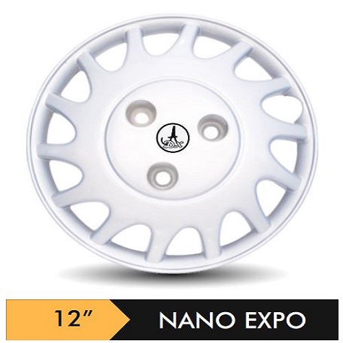 Car Wheel Cover/caps (NANO EXPO - SILVER) Compatible With - R12 INCHES RIM SIZE