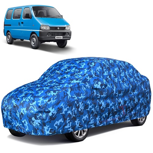 6X6 100% Waterproof Car Body Cover Compatible with Maruti Eeco 100% Waterproof with Mirror & Antenna Pocket Triple Stitched Bottom Elastic Dustproof Full Body Protection (Cloud Series)