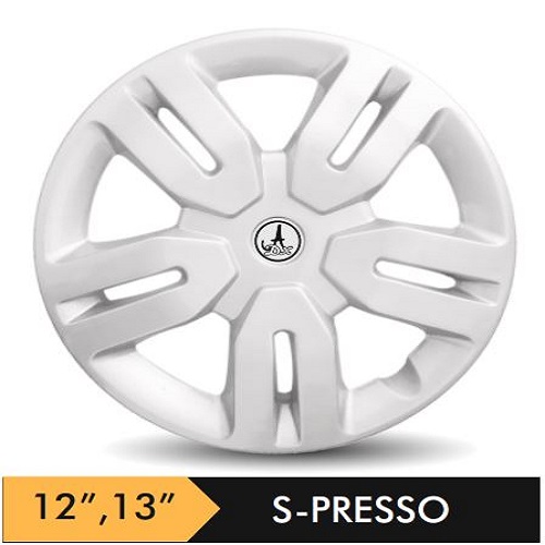 Car Wheel Cover/caps (S-PRESSO - SILVER) Compatible With - R13 INCHES RIM SIZE