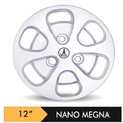 Car Wheel Cover/caps (NANO MEGNA - SILVER) Compatible With - R12 INCHES RIM SIZE
