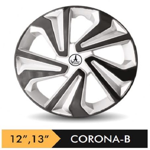 Car Wheel Cover/caps (CARUNAA BLACK AND SILVER - B) Compatible With - R13 INCHES RIM SIZE