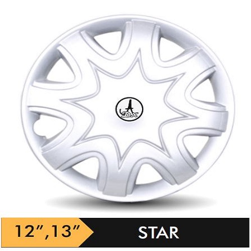 Car Wheel Cover/caps (ASTAR - SILVER) Compatible With - R13 INCHES RIM SIZE