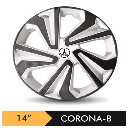 Car Wheel Cover/caps (CARUNAA BLACK AND SILVER - B) Compatible With - R14 INCHES RIM SIZE