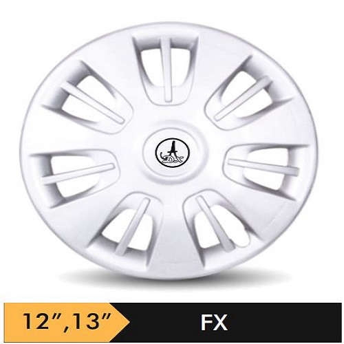 Car Wheel Cover/caps (FX - SILVER) Compatible With - R12 INCHES RIM SIZE