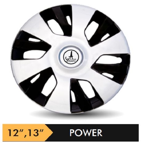 Car Wheel Cover/caps (POWER - BLACK AND SILVER) Compatible With - R13 INCHES RIM SIZE